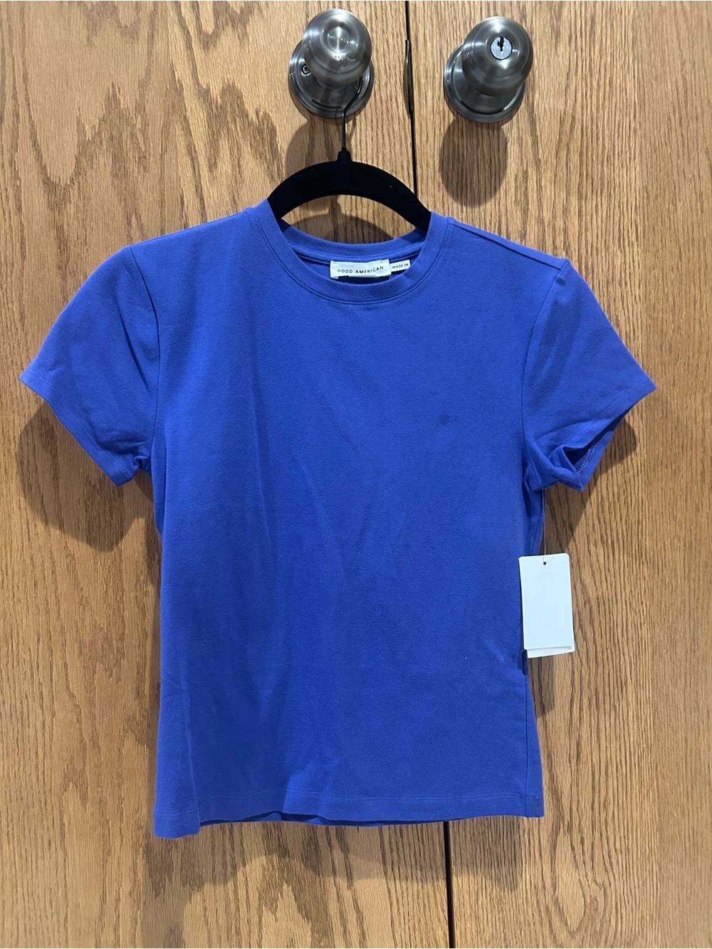 Good American Royal Blue Short Sleeve Crewneck Tee